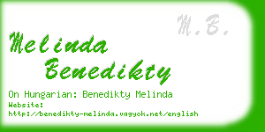 melinda benedikty business card